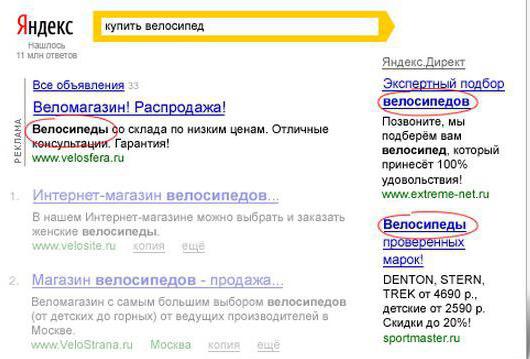 как директното рекламиране на Yandex в контекста 