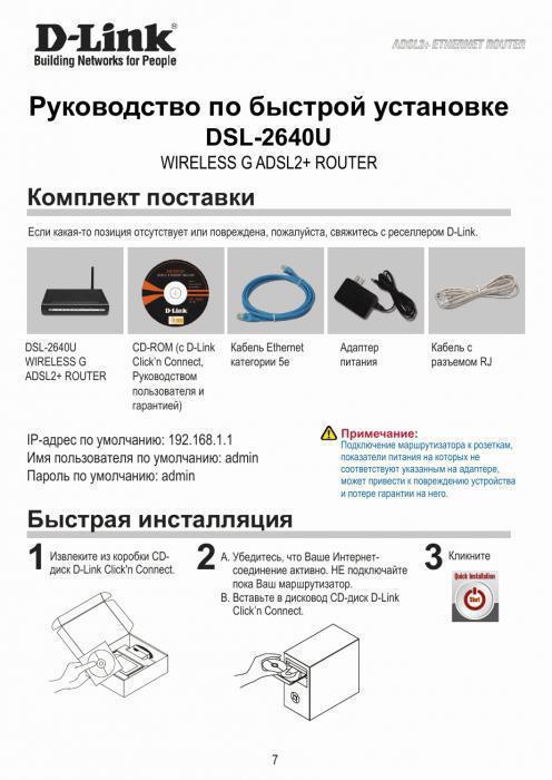  настройките на маршрутизатора w dsl 2640u